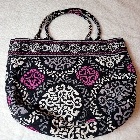 Vera Bradley Handbags - Vera Bradley Black Grey Maroon   Purse